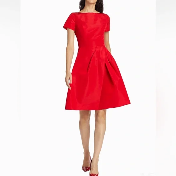 Carolina Herrera | Dresses | Nwt Carolina Herrera Icon Collection Silk  Faille Red Cocktail Size | Poshmark